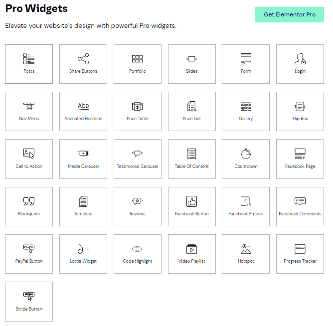 Elementor Pro Widgets